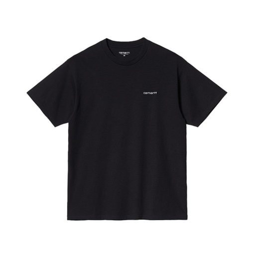 Carhartt WIP Script Embroidery T-Shirt Cotton Single Jersey Black / White